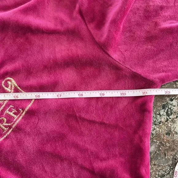 EUC Juicy Couture Velour Lounge Sleepwear Pajama Set Spellout Logo Pink Size S - Picture 5 of 10